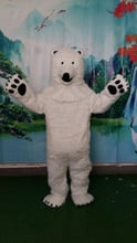 Disfraz de la mascota del oso Polar para adultos, disfraz de la mascota del oso, caminante encantador y lujoso, vestido de Animal de tamaño adulto, oso blanco de piel, tema de Cosplay, disfraz de Carnaval de Mascota 2024 - compra barato