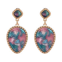 Wholesale JUJIA Fashion Jewelry Multicolored Vintage Boho Dangle Earrings Bohemian Resin Drop Earrings For Women Bijoux 2024 - buy cheap