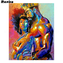 3D Diy Diamond Painting African Couples Mosaic Diamong Cross Stitch 5D Full Square Diamond Embroidery Home Decor 2024 - buy cheap