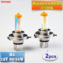 Hippcron-Lámparas halógenas H4 Rainbow(ION), luces azules de 12V, 60/55W, 2 uds., 3700K, Luz Amarilla Dorada, 1800/1100Lm, bombillas de faro delantero de coche, cristal de cuarzo 2024 - compra barato