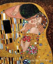 Retrato artístico moderno el beso II Gustav pintura al óleo de Klimt réplicas pintadas a mano de alta calidad 2024 - compra barato