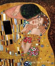 Retrato artístico moderno, réplicas de alta qualidade de pintura a óleo do kiss ii, gustav klimt 2024 - compre barato