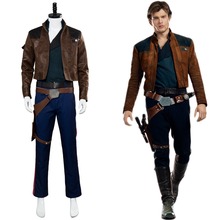 Fantasia solo de filme: a star wars, traje cosplay de história, han solo, conjunto completo de fantasia de dia das bruxas, carnaval, traje cosplay de alta qualidade 2024 - compre barato