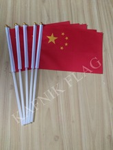 KAFNIK,10pcs  14*21cm China Small hand Flags National hand Flag with Pole for advertisement decoration, free shipping 2024 - buy cheap