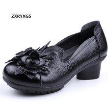 2022 Newest Spring Autumn Handmade Flowers Fashion Shoes Woman Real Leather Shoes High Heels Non-slip Soft Comfort Woman Shoes 2024 - buy cheap