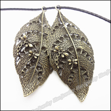 10 Uds. De colgantes de hoja de bronce antiguo para pulseras, collares, fabricación de joyas de Metal DIY 2024 - compra barato