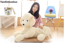 stuffed toy large 85cm cartoon poodle dog plush toy prone dog dressed skirt soft doll hugging pillow birthday gift s0937 2024 - buy cheap