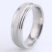 6mm silver color brushed stripes 316L Stainless Steel finger rings for women men wholesale 2024 - buy cheap