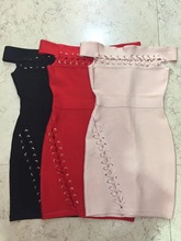 Mini vestido de festa lace de renda sensual feminino vermelho cáqui preto para festa roupa de balada 2024 - compre barato
