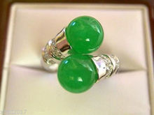 FREE shipping> >>>Beautiful Tibet silver natural green Natural ring size 6-9 2024 - buy cheap