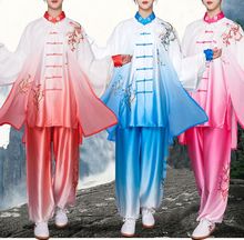 Traje de taijiquan para artes marciales, uniforme de alta calidad con bordado gradiente de Tai chi, ropa de wushu 2024 - compra barato