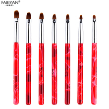 7 Sizes Red Acrylic Painting Drawing Brush Dotting Dot Crystal Carving Pen UV Gel Nail Art Polish Manicure Tool Tips Set 2024 - buy cheap