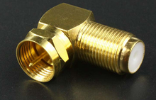 50pcs Gold plated Copper F Male Plug to F Female Jack Right Angle Adapter 90 Degree Coax TV Connector 2024 - buy cheap