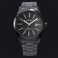 Black Color Date Mens Military Army Analog Quartz  Stainless Steel  Band Wrist Watch 2024 - buy cheap