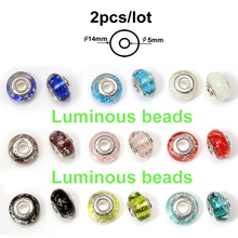 2Pcs/lot New 9 Colors Luminous Beads Original Brands Bracelets Accessories beaded Bracelets & Bangles Beads Charms Jewelry Gift 2024 - compre barato