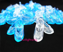 10 Pairs Imitation Fairy Tale Crystal Shoes Fashion Princess Doll Shoes High Heels Sandals for Barbie Doll Baby Toys 2024 - buy cheap