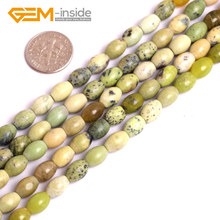 Olivar Gota Turquesas Africano Verde Gem stone Beads Para Jóias Fazendo Strand 15 Polegadas DIY Gem-dentro 2024 - compre barato