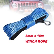 Linha de guincho sintético de alta qualidade, 2 unidades, 8mm x 15m, fibra uhmwpe para atv/utv/4wd 2024 - compre barato