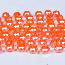 Orange Red AB Color 4mm 6mm 8mm Rondelle Austria faceted Crystal Glass Beads Loose Spacer Round Beads for Jewelry Making 2024 - buy cheap