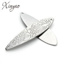 XINYAO 10Pcs/lot 17x37mm Stainless Steel Oval Pendant Carved Flower Connector Pendants For Diy Jewelry Findings F3416 2024 - buy cheap