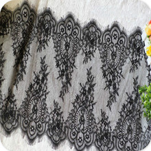 Tecido de renda de cílios preto/branco, decoração de casamento. pano de mesa faça você mesmo, largura 42cm por lote. 3 ms/lote 2024 - compre barato