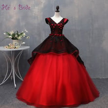 He's Bride Luxury V-neck Lace Up Back Floor-Length Trailing Ball Gown Red Wedding Dress Custom Wedding Gowns Vestido De Noiva 2024 - buy cheap