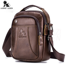 New Arrival Genuine Leather Men's Casual Shoulder Bags Vintage Flap Zipper Handbags For Male Fashion Crossbody Bags Brown Color 2024 - buy cheap