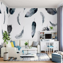 Wellyu-papel tapiz personalizado para pared, mural de plumas nórdico minimalista, Fondo de TV, foto 2024 - compra barato