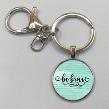 BE BRAVE Charm Keychain, Inspirational charm Keychain, gift for her, Cancer survivor, Warrior charm, Be Brave Keychain 2024 - buy cheap