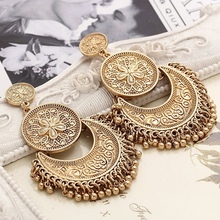 2019 Dream Catcher Hollow out Vintage Leaf Feather Dangle Earrings For Women Bohemia Style Earring Indian Jewelry 2024 - buy cheap