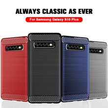 Чехол для Samsung Galaxy S10 Plus, Роскошный чехол из углеродного волокна для Galaxy S10E S10 E Lite S8 S9 Plus Note 8 9 J4 J6 2018 EU 2024 - купить недорого