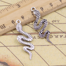 10 piezas de encantos de serpiente Cobra 42x14mm colgantes de Color plata antigua haciendo bricolaje hecho a mano tibetano encontrar joyería para pulsera 2024 - compra barato