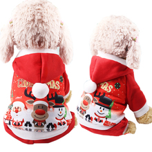 Новогодняя куртка с капюшоном для собак, зимняя теплая одежда для маленьких собак, костюмы для чихуахуа, мопса, Рождественская одежда для щенков 2024 - купить недорого