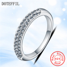 Full cz banda 925 anéis de prata esterlina micro pavimentação banda de eternidade anel de mulheres jóias de casamento 2024 - compre barato