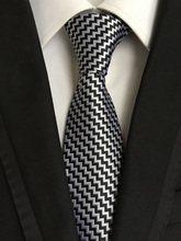 Corbata superior de 8cm para caballeros, corbata Formal de moda para fiesta para boda, negro con patrón geométrico blanco 2024 - compra barato