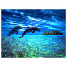 Rhinestone Painting Resin Home Decor DIY Diamond Painting Dolphin 5D Cross Stitch Diamond Embroidery 2024 - buy cheap