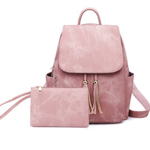 Новый модный рюкзак, женские рюкзаки из искусственной кожи, маленькие сумки для девочек-подростков, школьные сумки, однотонная черная сумка на плечо 2024 - купить недорого