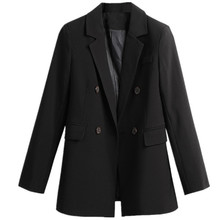 Женский двубортный пиджак, повседневный свободный пиджак, весна-осень, модель X434, 2021 2024 - купить недорого