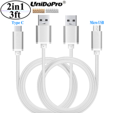 3 фута Micro USB & Type C Быстрый зарядный кабель для Oukitel U18 K5000 , Mix 2 , K4000 Lite / Plus, U7 Max , U13 U20 Plus, U15S U15 Pro 2024 - купить недорого