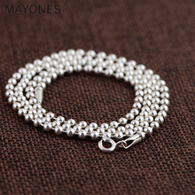 3 мм 100% чистое серебро 925 пробы ювелирные изделия цепи ожерелья для женщин 925 серебро ожерелье аксессуары Bijoux 2024 - купить недорого