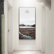 Pôster de parede moderno, decoração artística para parede, sem moldura, pôster de paisagem, pintura de montanha, neve e nórdico 2024 - compre barato