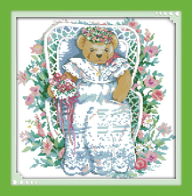The  bride in the  garden cross stitch kit 14ct 11ct count print canvas stitching embroidery DIY handmade needlework 2024 - buy cheap