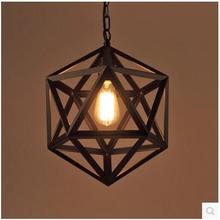 Modern Pendant Lights Kitchen Industrial Pendant lamp Loft E27 Edison Black Iron Cage white Lampshade Indoor Hang Lamp Lighting 2024 - buy cheap