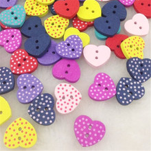 10/50/100 pcs mix Cartoon cute Dots heart Wood buttons Applique DIY Craft sewing WB94 2024 - buy cheap