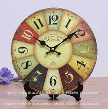 Деревянные настенные часы из MDF, винтажные деревянные часы с цифрой 10 дюймов для украшения дома, Большие Настольные Часы 2024 - купить недорого