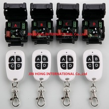 Sistema de interruptor com controle remoto sem fio ac220v 1ch 10a rf, telescópio, bruxa 4 transmissor & 4 receptor, receptor relé, interruptor para casa inteligente