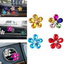 Car Interior Accessories Automobile Air Conditioner Outlet Crystal Flower Decor Car Ornaments Vent Decoration 2024 - buy cheap