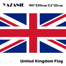 YAZANIE-banderas personalizadas de Reino Unido para interior y exterior, Bandera de marca nacional del país Inglaterra, Reino Unido, 90x150cm 2024 - compra barato