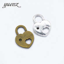 YuenZ 6pcs Antique silver color Metal Heart lock Charms Retro DIY Fashion Handmade Pendant Charms for Jewerly Making O120 2024 - buy cheap