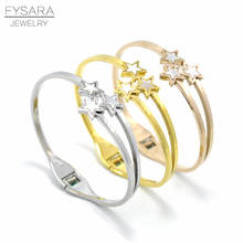 FYSARA ювелирные изделия из титановой стали, белый корпус, браслеты-манжеты и браслеты для женщин, штабелируемые Звездные Браслеты, золотой цвет, браслеты для влюбленных 2024 - купить недорого